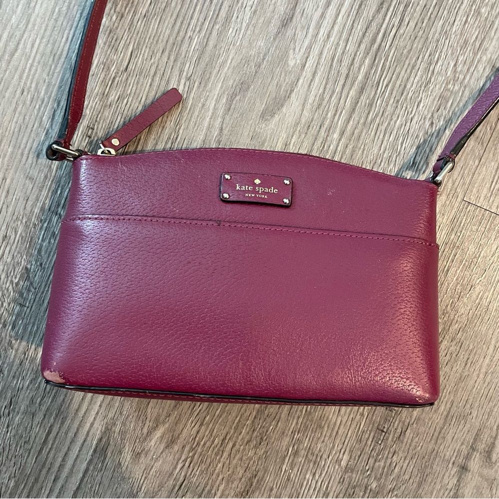KATE SPADE Grove Street Millie Crossbody Burgundy Wine Leather